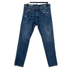 Hollister Men's Skinny Jeans 28X30‎ Med Wash Distressed Stretch Denim